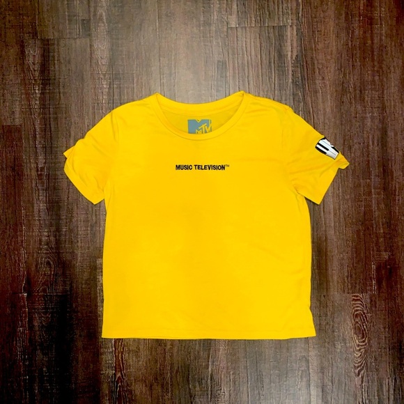 MTV Yellow Embroidered Tee | Small - Picture 1 of 3